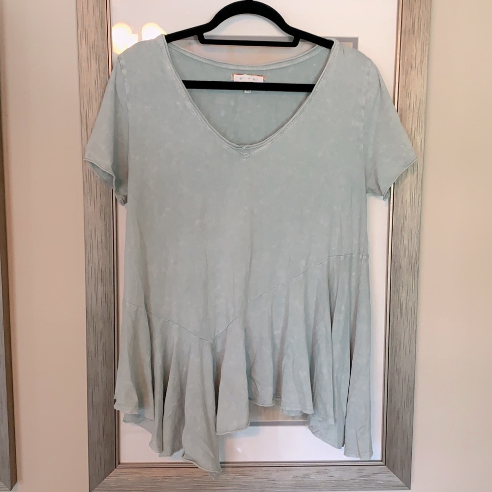Green top from Anthropologie